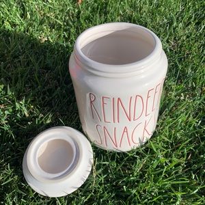 Rae Dunn White ‘Reindeer Snacks’ Cookie Jar